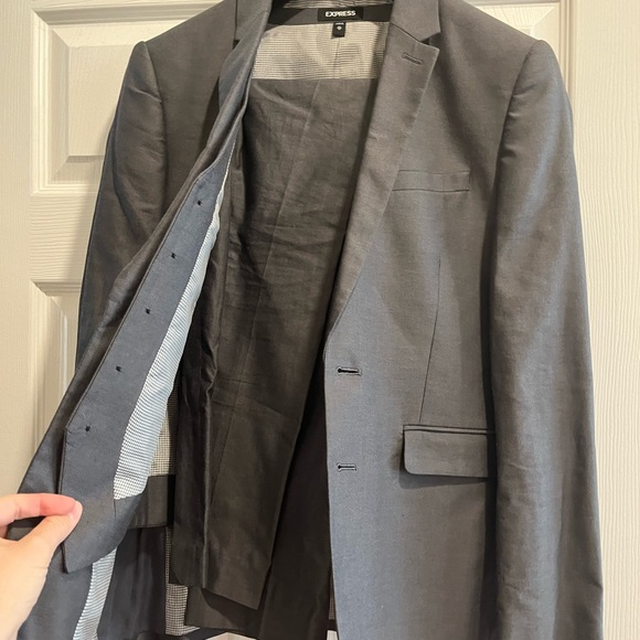 Men’s Express 3 piece suit 36s 29x30 gray - Picture 7 of 8